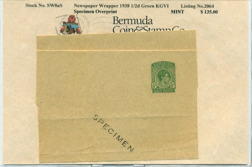 1938 KGVI Specimen news wrapper -SW08as