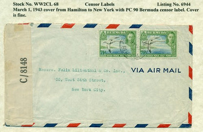 Censor Label PC90 WW2CL 68