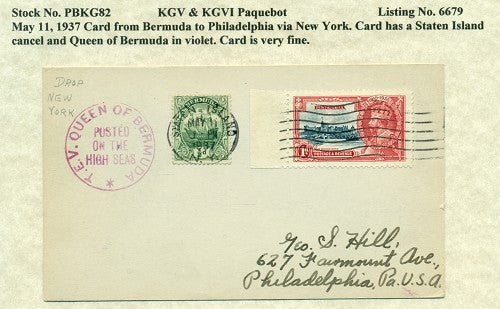Paquebot Mail from May 11, 1937 PBM 82