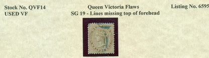 Queen Victoria Flaws Lines missing SG-19 QVF 14