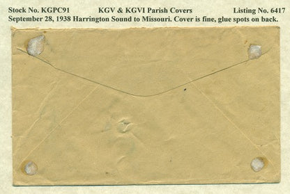 KGV & KGVI Parish Covers Harrington Sound September 28, 1938 KGPC 91