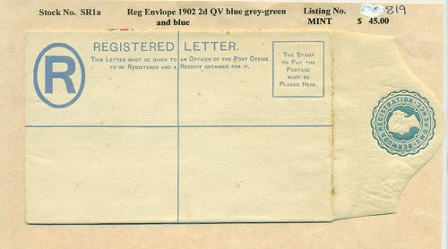 Registered env.1902 2d queen vic.