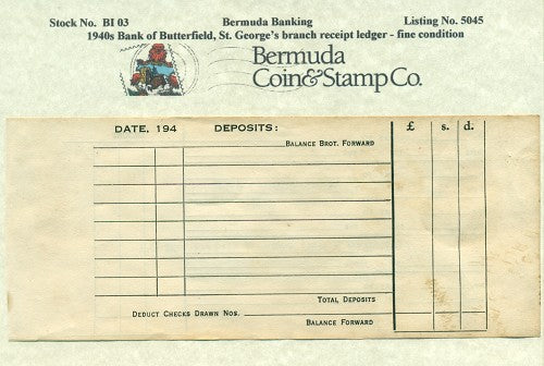 Banking Items - 1940s Bank of Butterfield