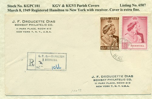 KGV & KGVI Parish Covers Hamilton March 8, 1949 KGPC 181