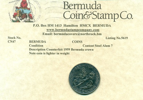 Bermuda Counterfeit Crown 1959