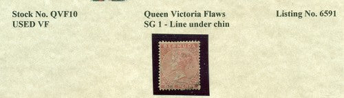 Queen Victoria Flaws Line under chin SG-1 QVF 10