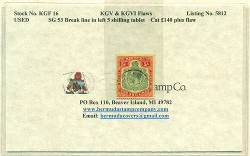 KGV & KGVI Flaws, Line flaw -KGF 16