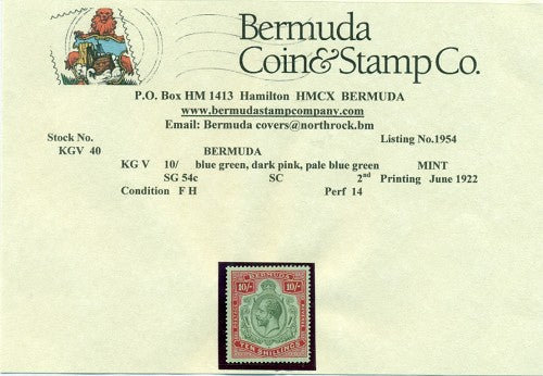 10/-  2nd printing June 1922 - FH