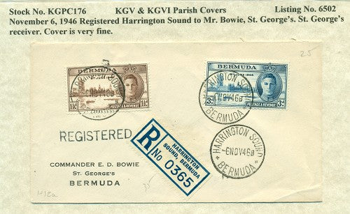 KGV & KGVI Parish Covers Harrington Sound November 6, 1946 KGPC 176