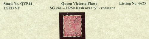 Queen Victoria Flaws Dash over 'y' SG-24a QVF 44