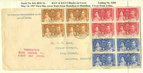 KGV & KGVI Blocks on Cover #5300