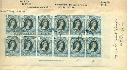 1953 Coronation block of 12