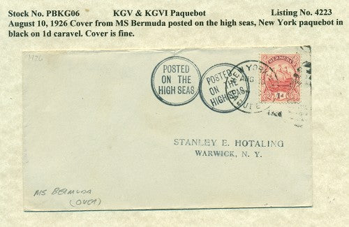 Paquebot Mail from August 10, 1926