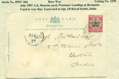 July 1907 bourne postcard to india