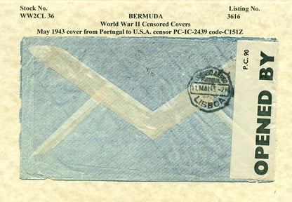 Censor Label PC90-2439 PORTUGAL RARE