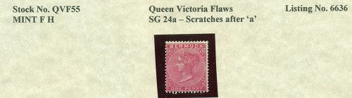 Queen Victoria Flaws Scratch after 'a' SG-24 QVF 55