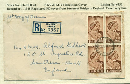 KGV & KGVI Blocks on Cover KGBC 44