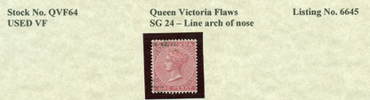 Queen Victoria Flaws Line arch of nose SG-24 QVF 64