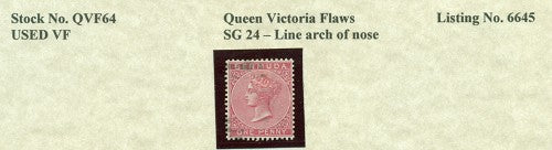 Queen Victoria Flaws Line arch of nose SG-24 QVF 64