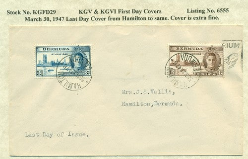 KGV & KGVI FDC Covers 3/30/1947 KG6C 29