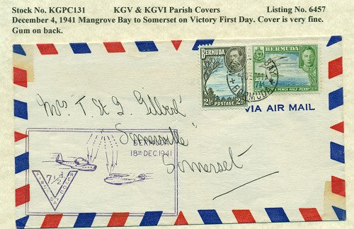 KGV & KGVI Parish Covers Mangrove Bay December 4, 1941 KGPC 131