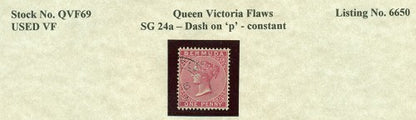 Queen Victoria Flaws Dash on 'p' SG-24a QVF 69