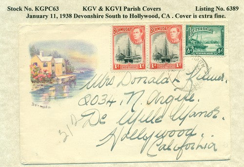 KGV & KGVI Parish Covers Devonshire South January 11, 1938 KGPC 63