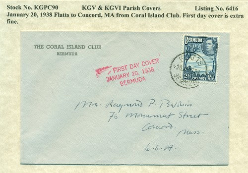 KGV & KGVI Parish Covers Flatt's January 20, 1938 KGPC 90