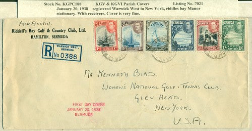 KGV & KGVI Parish Covers warwick west, 1938 KGPC 188