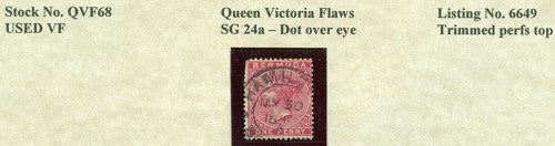 Queen Victoria Flaws Dot over eye SG-24a QVF 68