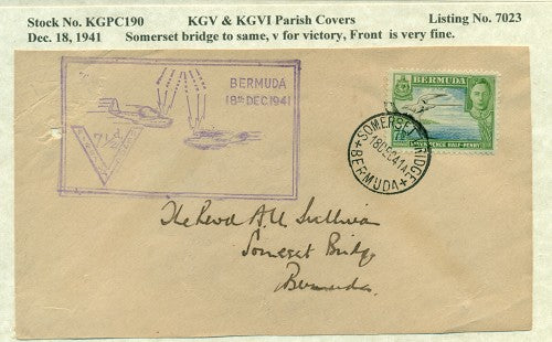 KGV & KGVI Parish Covers Somerset bridge, 1941 KGPC 190