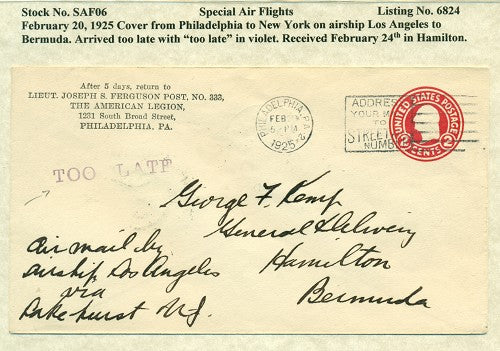 Special Air Flights February 20,1925 SAF 06