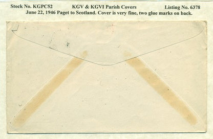 KGV & KGVI Parish Covers Paget June 22, 1946 KGPC 52
