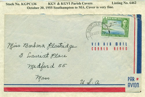 KGV & KGVI Parish Covers Southampton October 30, 1955 KGPC 136