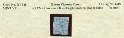 Queen Victoria Flaws Left and right lines, SG-27a QVF 28