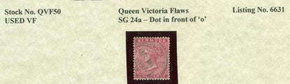 Queen Victoria Flaws Dot in front of 'o' SG-24a QVF 50