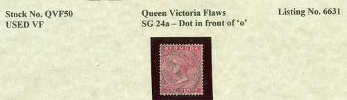 Queen Victoria Flaws Dot in front of 'o' SG-24a QVF 50