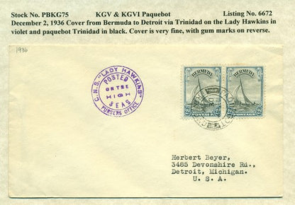 Paquebot Mail from December 2, 1936 PBM 75