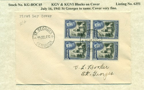 KGV & KGVI Blocks on Cover KGBC 45