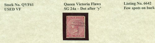 Queen Victoria Flaws Dot after 'y' SG-24a QVF 61