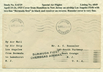 Special Air Flights April 15-24, 1925 SAF 29
