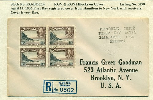 KGV & KGVI Blocks on Cover #5298