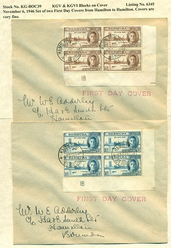KGV & KGVI Blocks on Cover KGBC 39