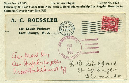 Special Air Flights February 20,1925 SAF 05