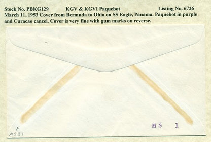 Paquebot Mail from March 11, 1953 PBM 129