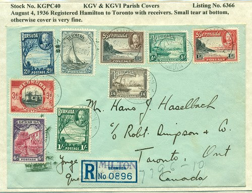 KGV & KGVI Parish Covers Hamilton August 4, 1936 KGPC 40