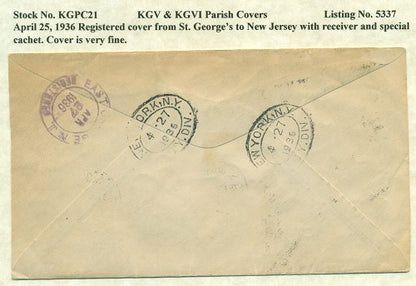 KGV & KGVI Parish Covers St. George's August 25, 1936