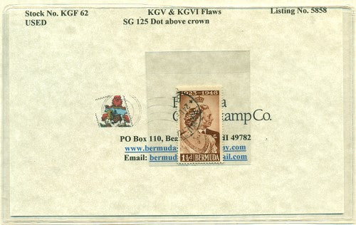 KGV & KGVI Flaws, Dot above crown -KGF62