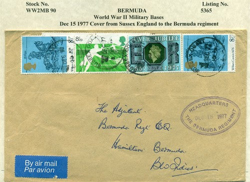 Cover from Sussex England to Bermuda regiment