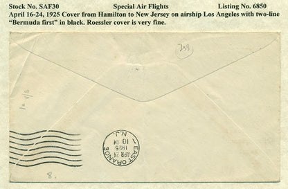Special Air Flights April 16-24, 1925 SAF 30